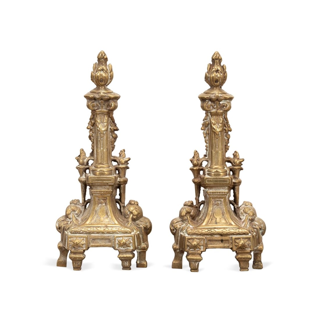 PAIR OF NEOCLASSICAL STYLE BRASS