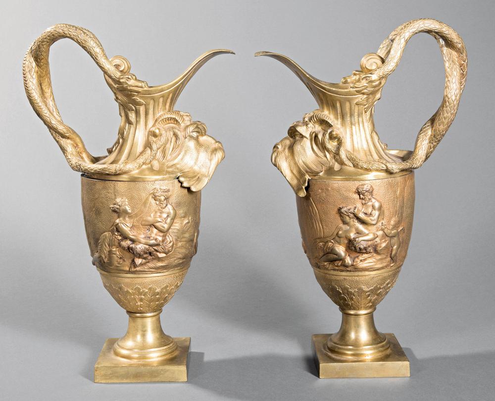 PAIR OF NEOCLASSICAL-STYLE BRONZE