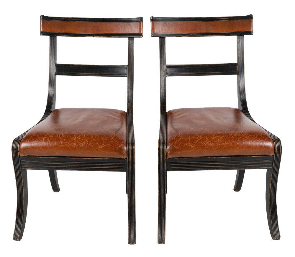 PAIR OF NEOCLASSICAL-STYLE EBONIZED