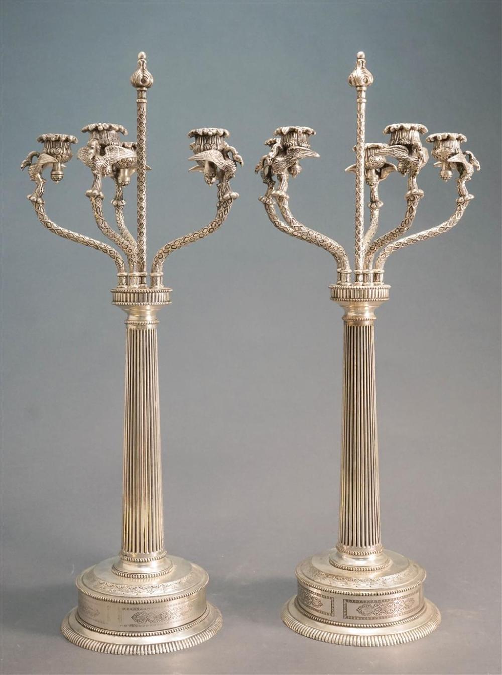 PAIR OF NEOCLASSICAL STYLE SILVERED