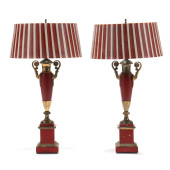 PAIR OF NEOCLASSICAL STYLE TOL