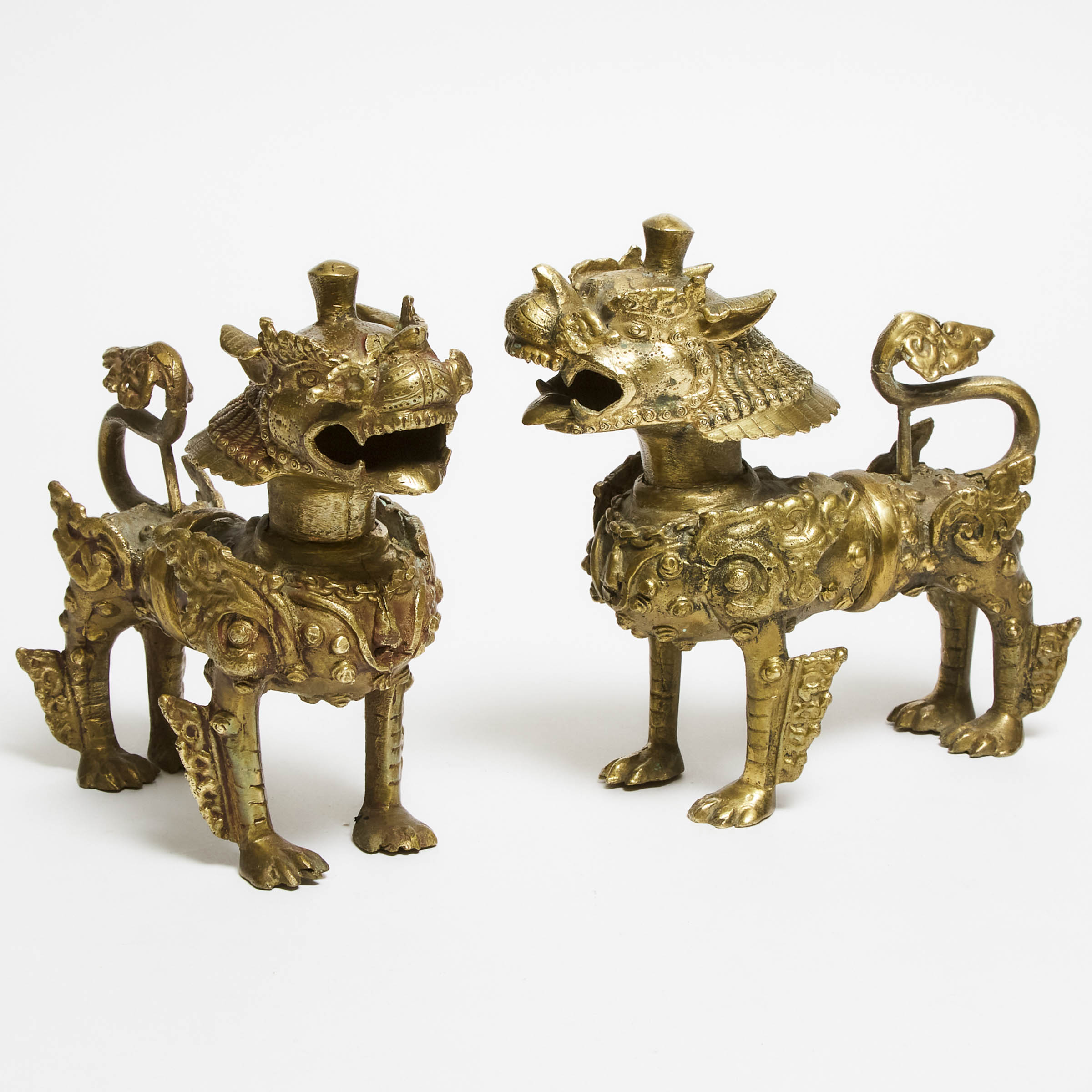 Pair of Nepalese Gilt Bronze Models
