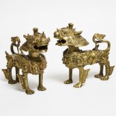 Pair of Nepalese Gilt Bronze M