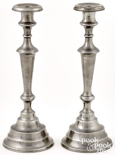 PAIR OF NEW ENGLAND PEWTER