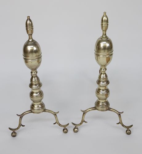 PAIR OF NEW YORK BRASS DOUBLE LEMON