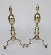 PAIR OF NEW YORK BRASS DOUBLE
