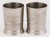 PAIR OF NEW YORK PEWTER BEAKER