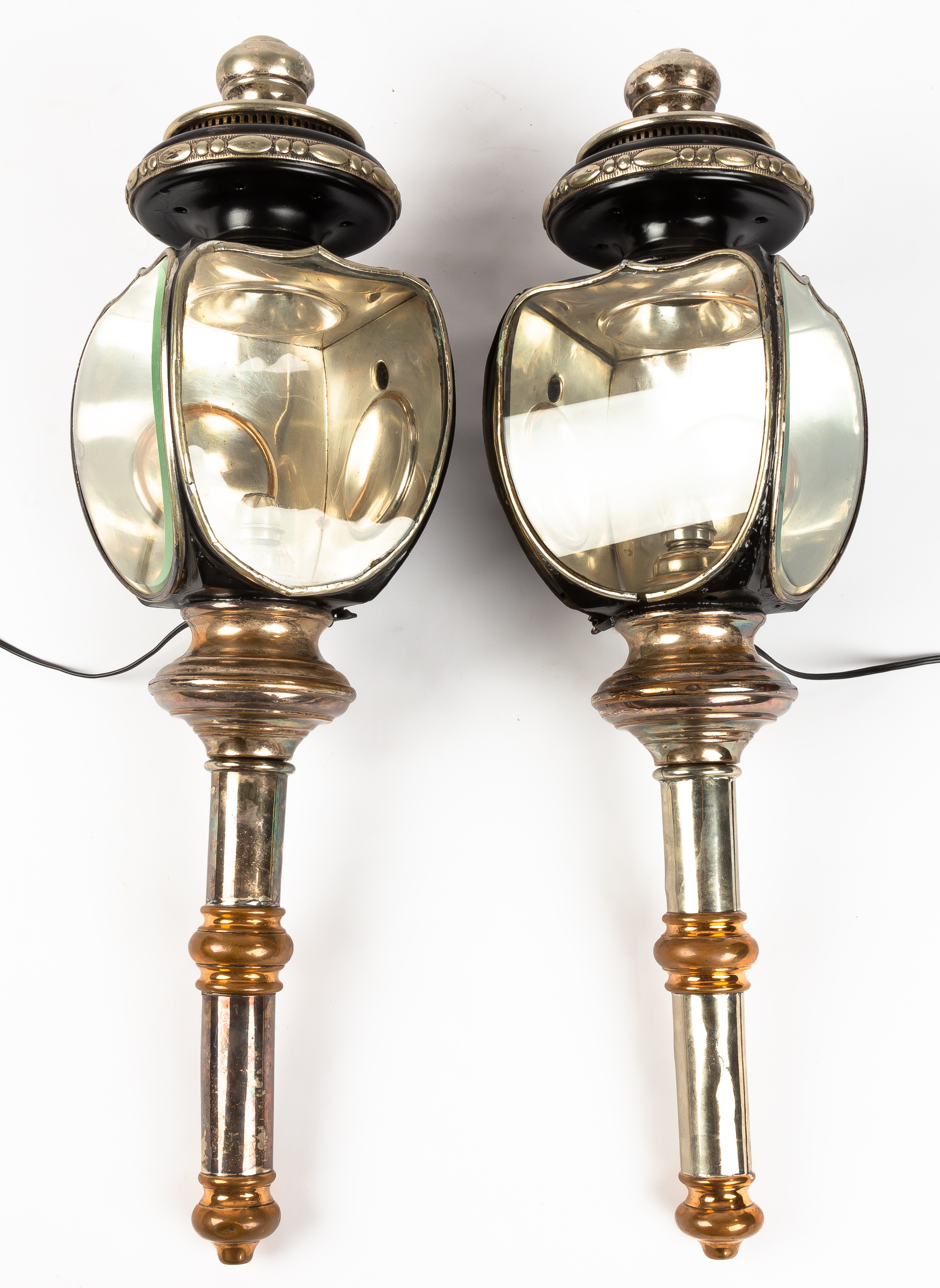 PAIR OF NICKEL PLATED AND TIN