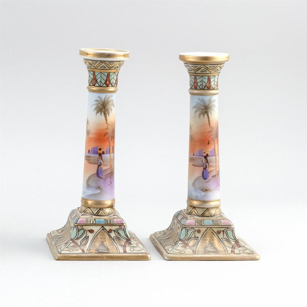 PAIR OF NIPPON PORCELAIN