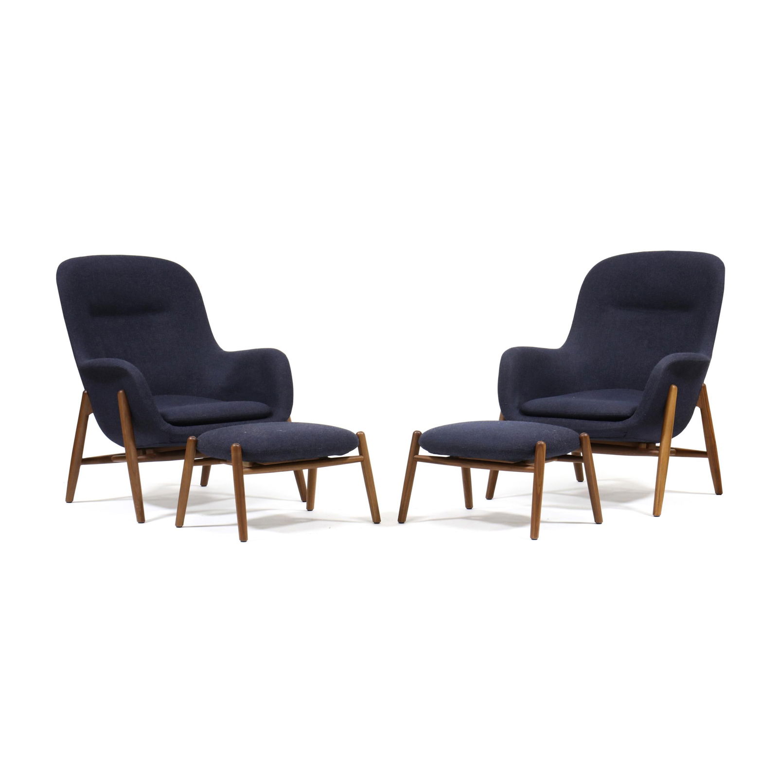 PAIR OF  NORA  LOUNGE CHAIRS AND