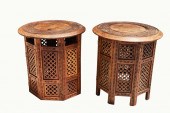 PAIR OF NORTH AFRICAN BRASS IN