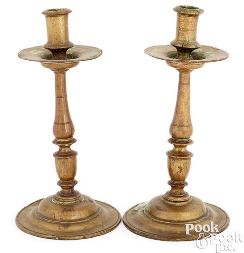 PAIR OF NORTHERN EUROPEAN BRASS