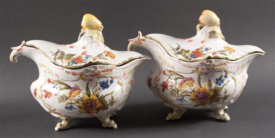 Pair of Nove (Italian) floral
