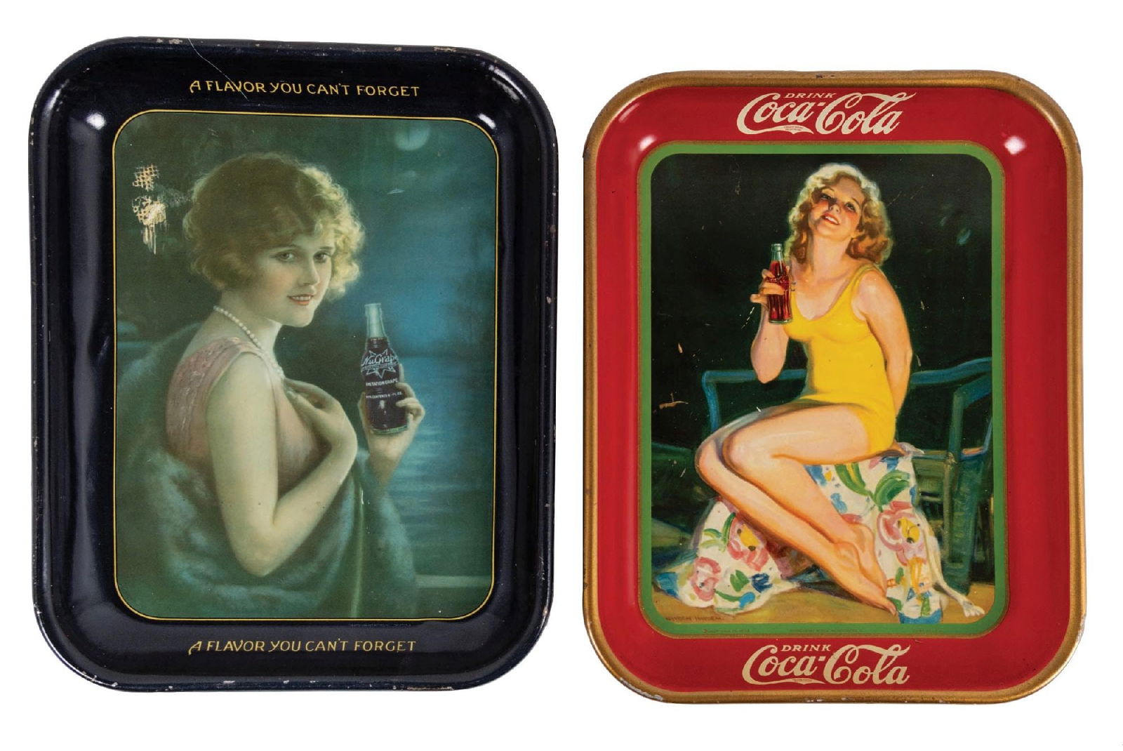 PAIR OF NUGRAPE & COCA-COLA SERVING