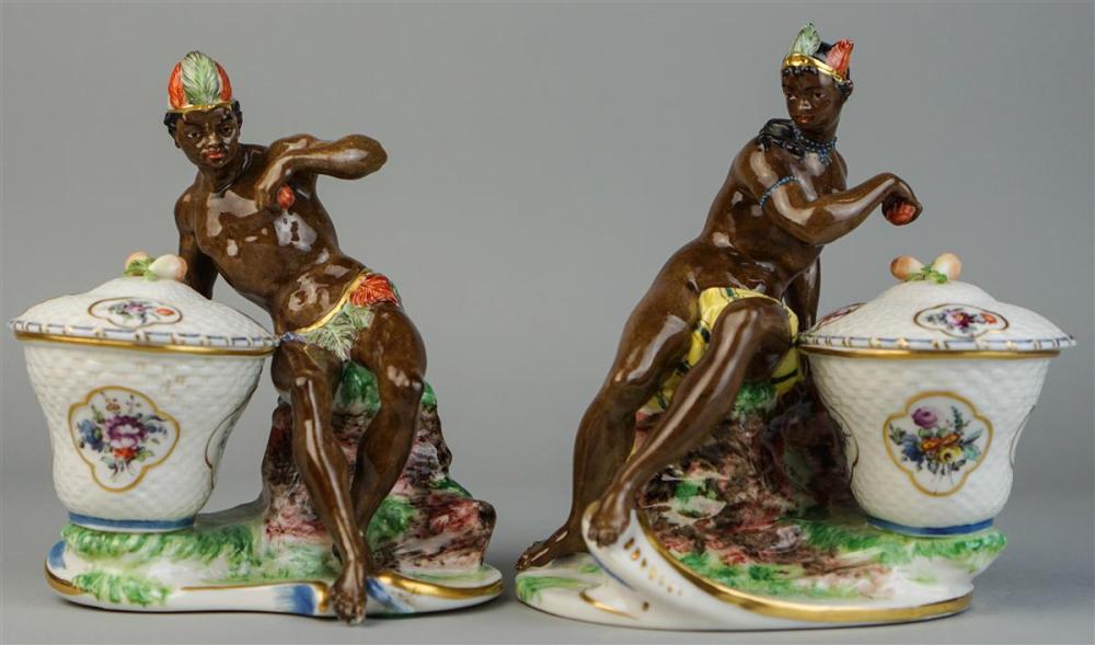 PAIR OF NYMPHENBURG BLACKAMOOR