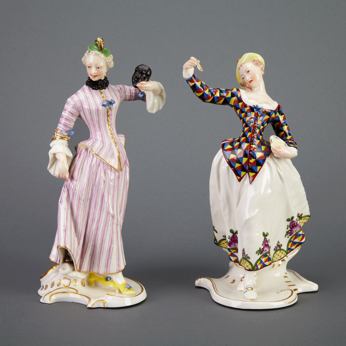 Pair of Nymphenburg Comedia