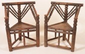 PAIR OF OAK 19TH CENT. SPOOL T