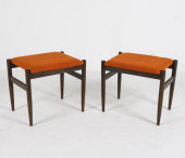PAIR OF OAK FOOT STOOLS ATTR.