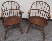 PAIR OF OAK SACK-BACK ARMCHAIR