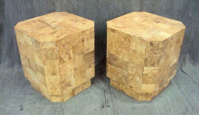 Pair of Octagonal Burl-Look