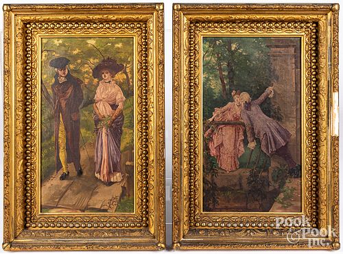 PAIR OF OIL ON CANVAS COURTING