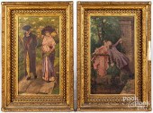 PAIR OF OIL ON CANVAS COURTING
