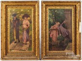 PAIR OF OIL ON CANVAS COURTING