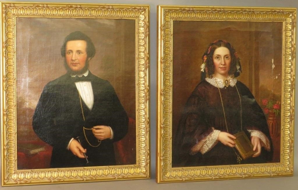 PAIR OF OIL ON CANVAS