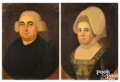 PAIR OF OIL ON CANVAS PORTRAITSPair
