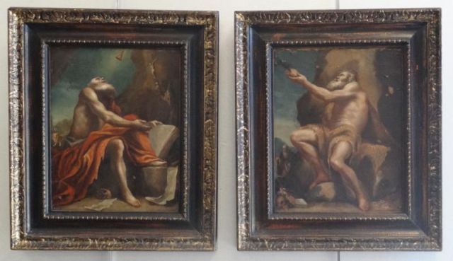 Pair of Oil on Copper Old