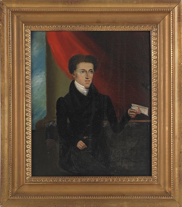 Pair of oil on panel portraits of a