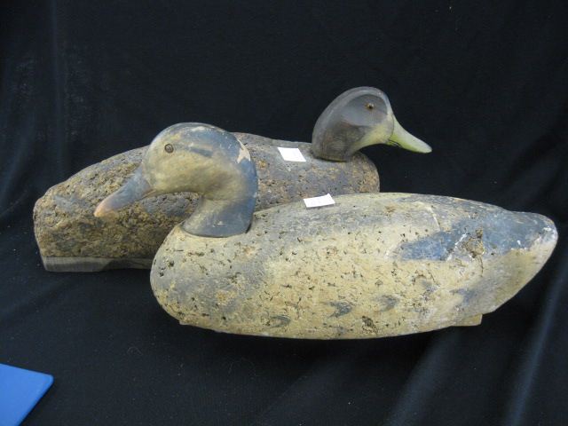 Pair of Old Duck Decoys carved