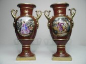 Pair of Old Paris hand painted