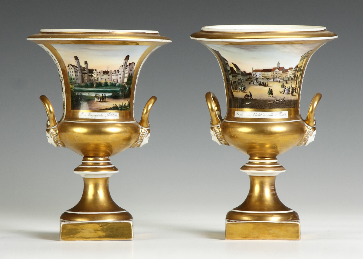 Pair of Old Paris Mantle Vases