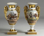 Pair of Old Paris Vases w/Napo