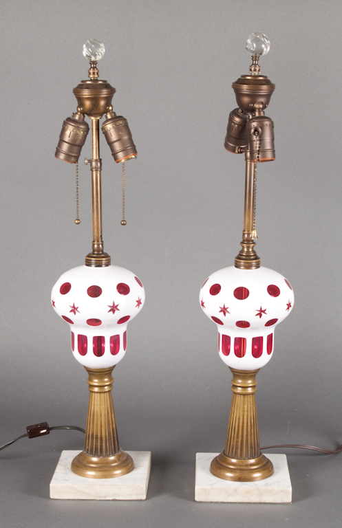 Pair of old reproduction cased ruby