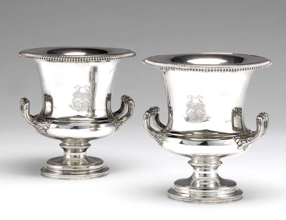 Pair of Old Sheffield Plate Wine