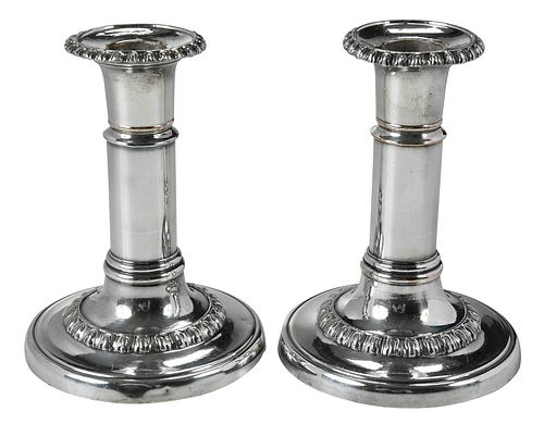 PAIR OF OLD SHEFFIELD PLATE