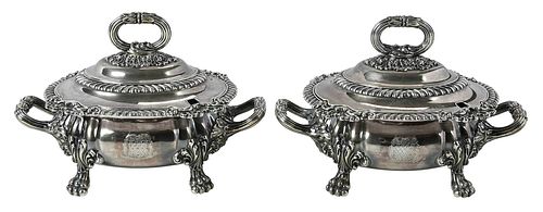 PAIR OF OLD SHEFFIELD PLATE
