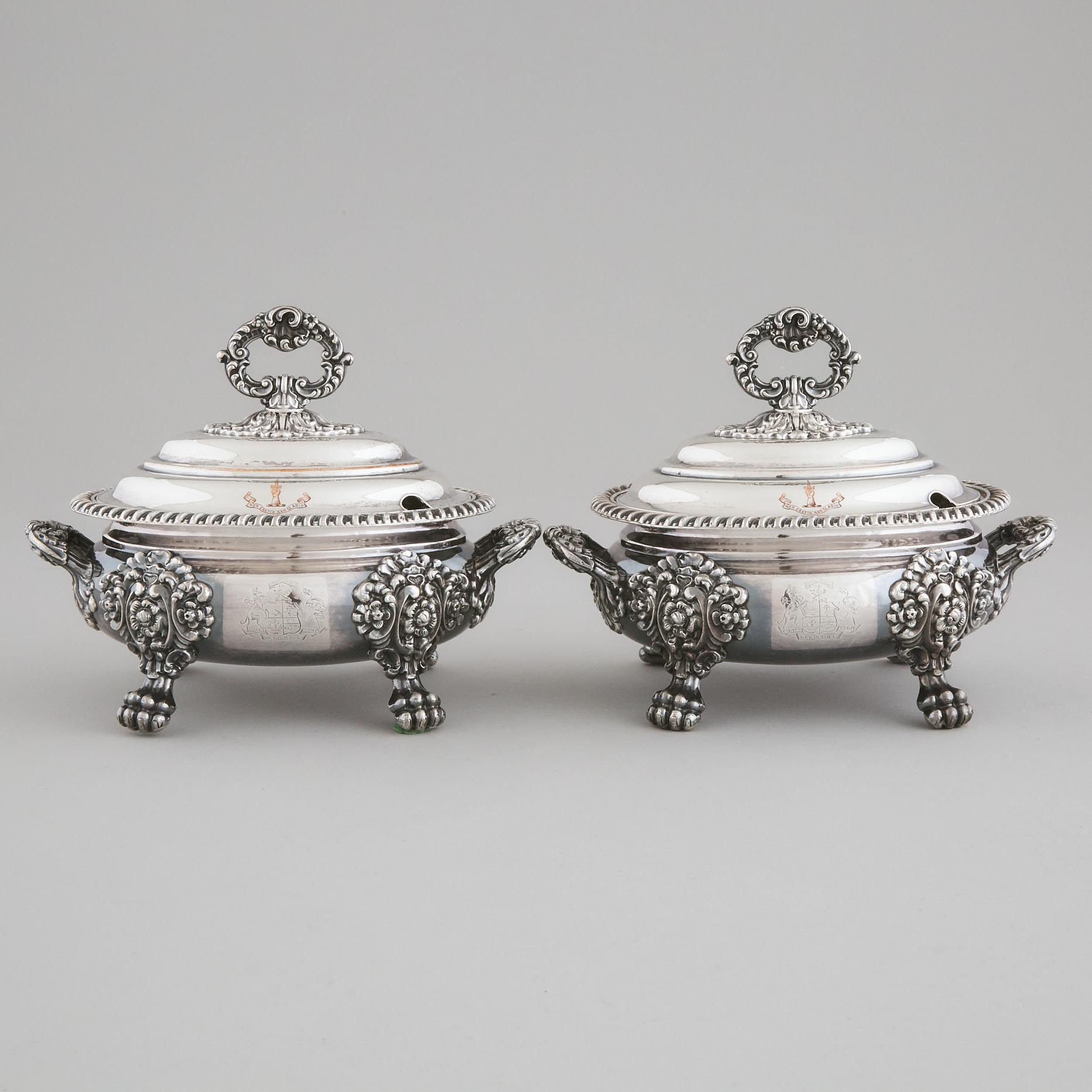 Pair of Old Sheffield Plate Oval