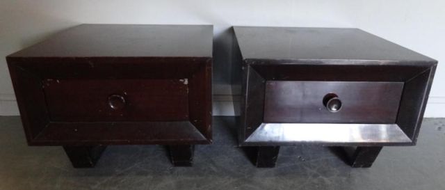 Pair of One Drawer Midcentury End