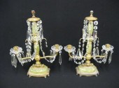 Pair of Onyx & Bronzed Candlea