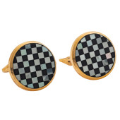 PAIR OF ONYX, MOTHER-OF-PEARL,