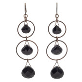 PAIR OF ONYX, PATINATED STERLI