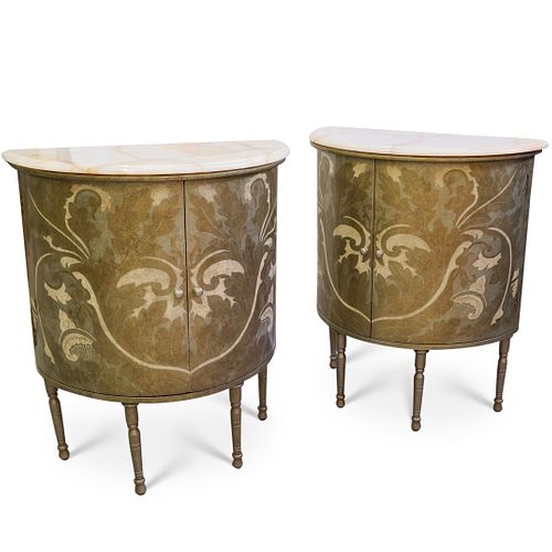PAIR OF ONYX TOP DINING