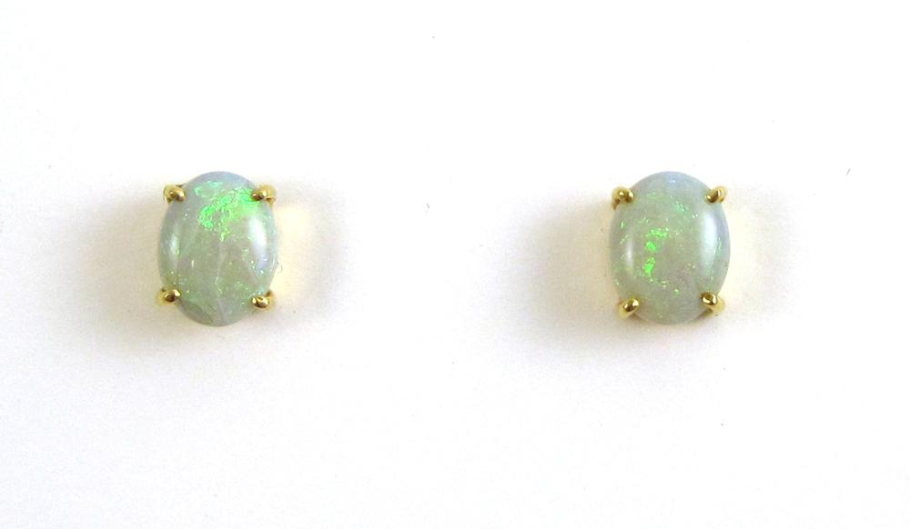 PAIR OF OPAL AND FOURTEEN KARAT