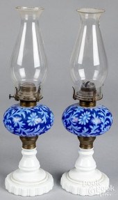 PAIR OF OPALESCENT GLASS FLUID