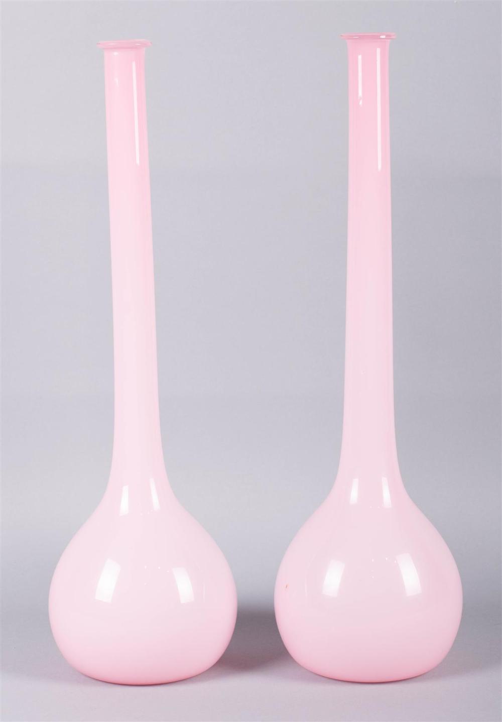 PAIR OF OPALINE VASESPAIR OF