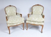 PAIR OF OPEN ARM BERGERE CHAIR
