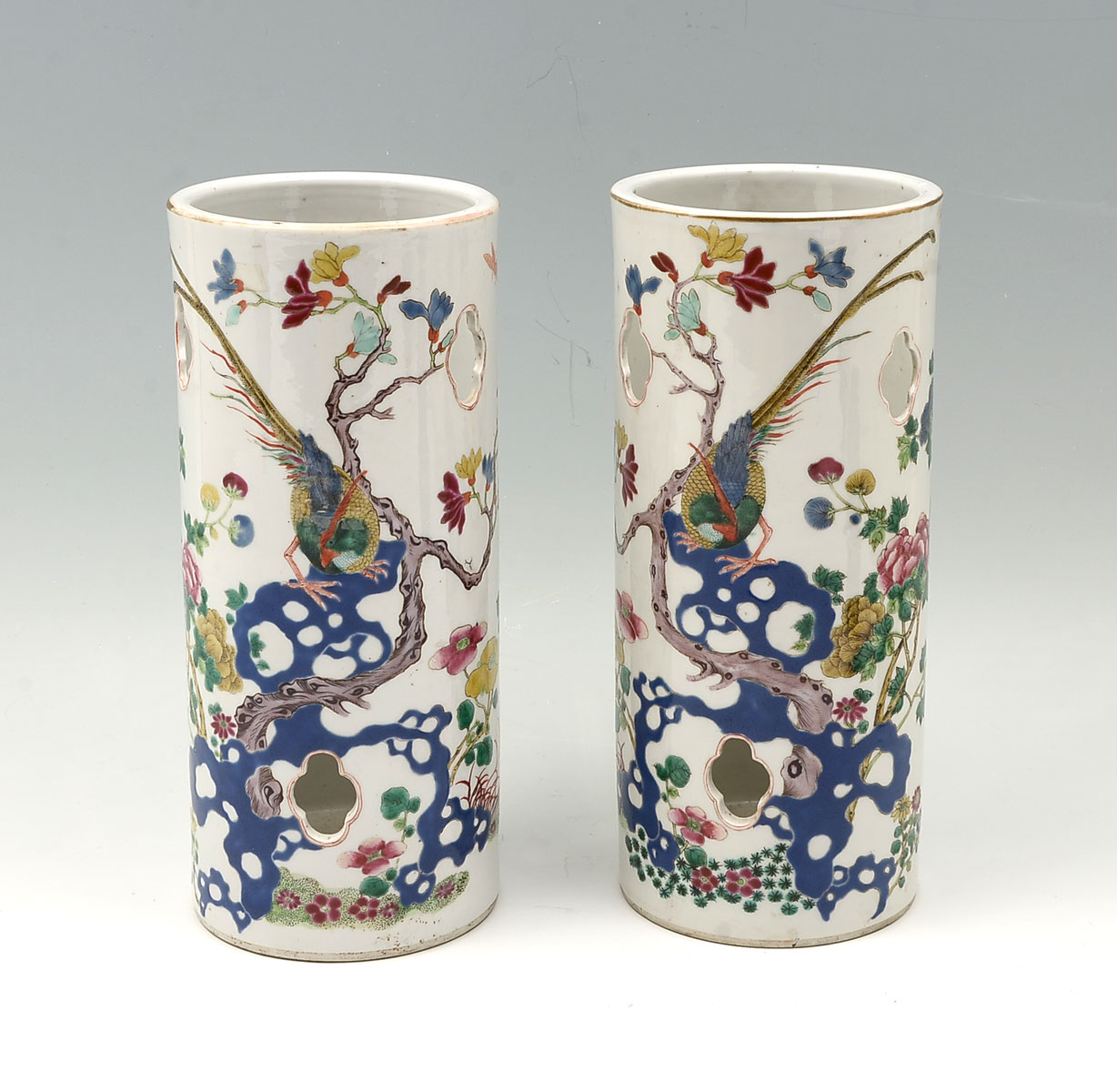 PAIR OF OPPOSING CHINESE HAT